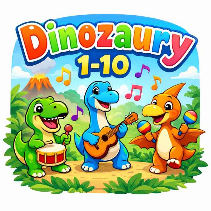Piosenka Dinozaury 1-10, zabawa muzyczna dla przedszkolaków. Dzień Dinozaura